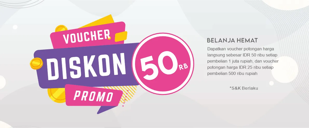 Dapatkan voucher belanja Rp50rb dan Rp25rb sekarang Promo voucher belanja Rp50.000 dan Rp25.000 untuk belanja online
