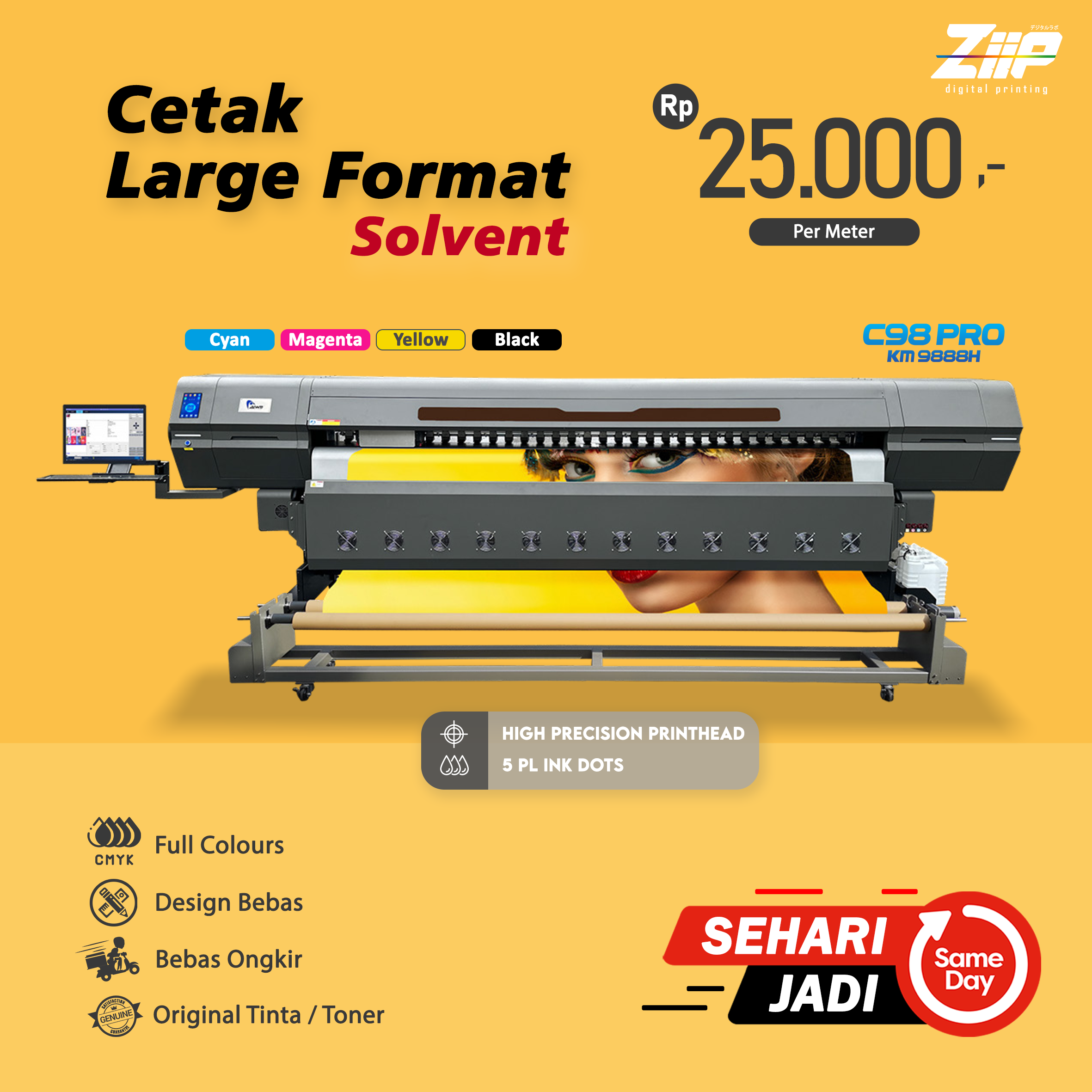 Cetak Banner Flexy Outdoor | Sticker | Solvent