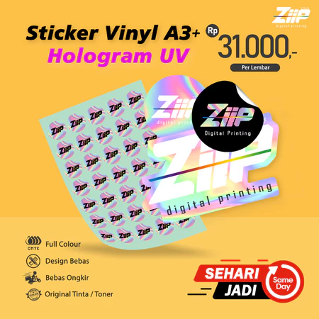 Cetak Stiker Vinyl Hologram UV