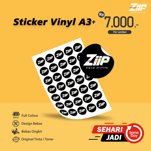 Cetak Stiker Label Vinyl A3+